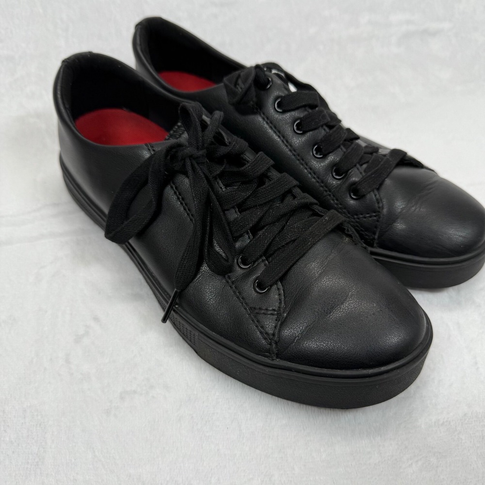 Shoes For Crews Slip Resistant Work Shoes Black Leather Sneakers Size W9.5
